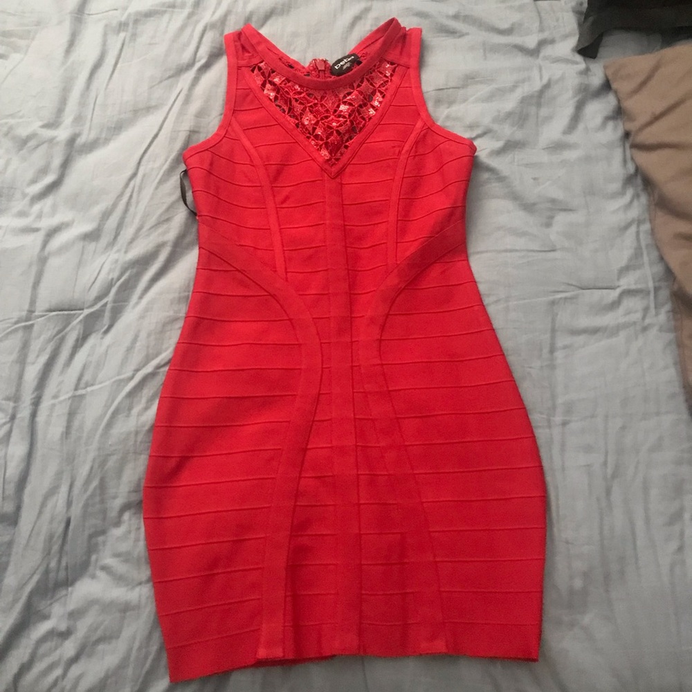 A red bandage dress
